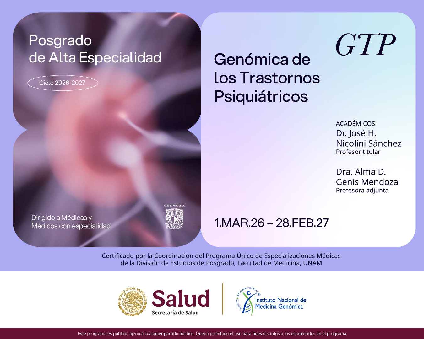 Inmegen ofrece a especialistas en psiquiatría y neurología la oportunidad de adquirir competencias en medicina genómica con tecnologías de vanguardia