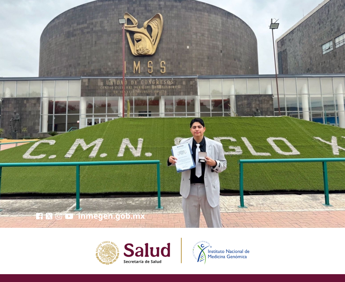 Estudiante de servicio social en el Inmegen es galardonado con el Premio a la Excelencia Académica