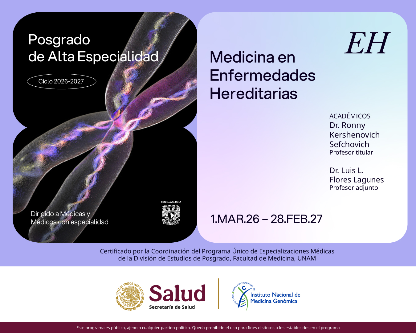 El Inmegen ofrece una opción accesible para que médicas y médicos genetistas continúen su especialización en enfermedades hereditarias